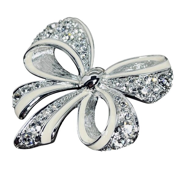 Vintage Nolan Miller The Glamour Collection Shining Spirit Bow Brooch (5958) - Picture 3 of 6